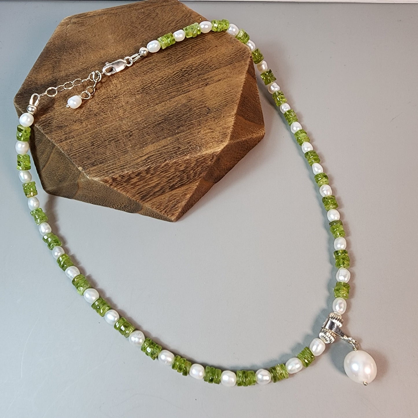 Peridot and Freshwater Pearl Necklace