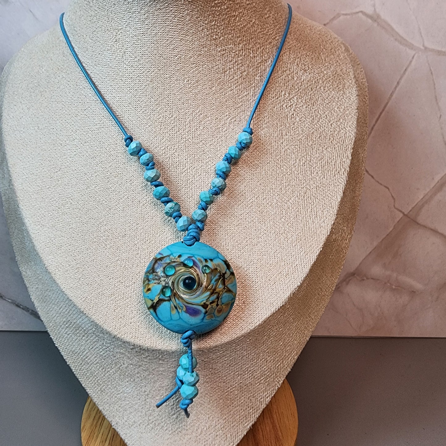 Turquoise Dreams Lampwork and Turquoise Magnesite Necklace