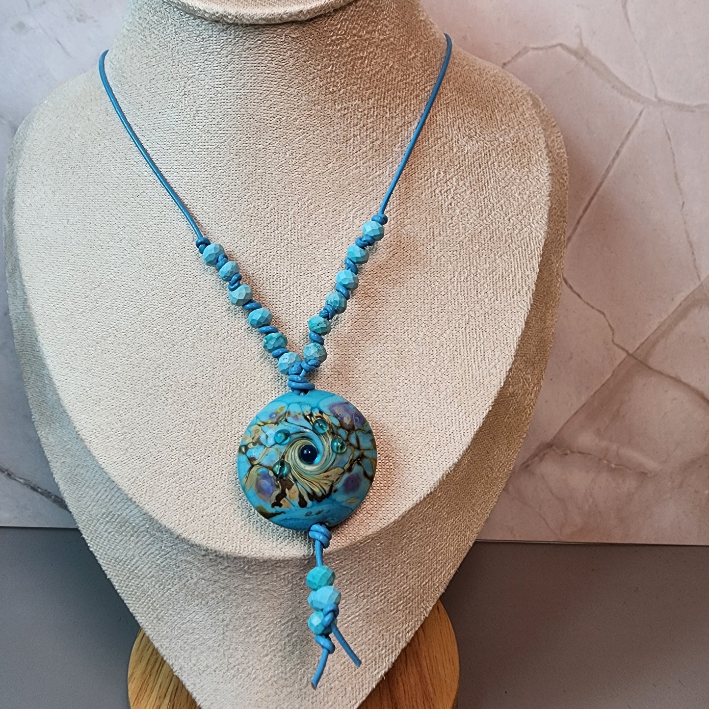 Turquoise Dreams Lampwork and Turquoise Magnesite Necklace