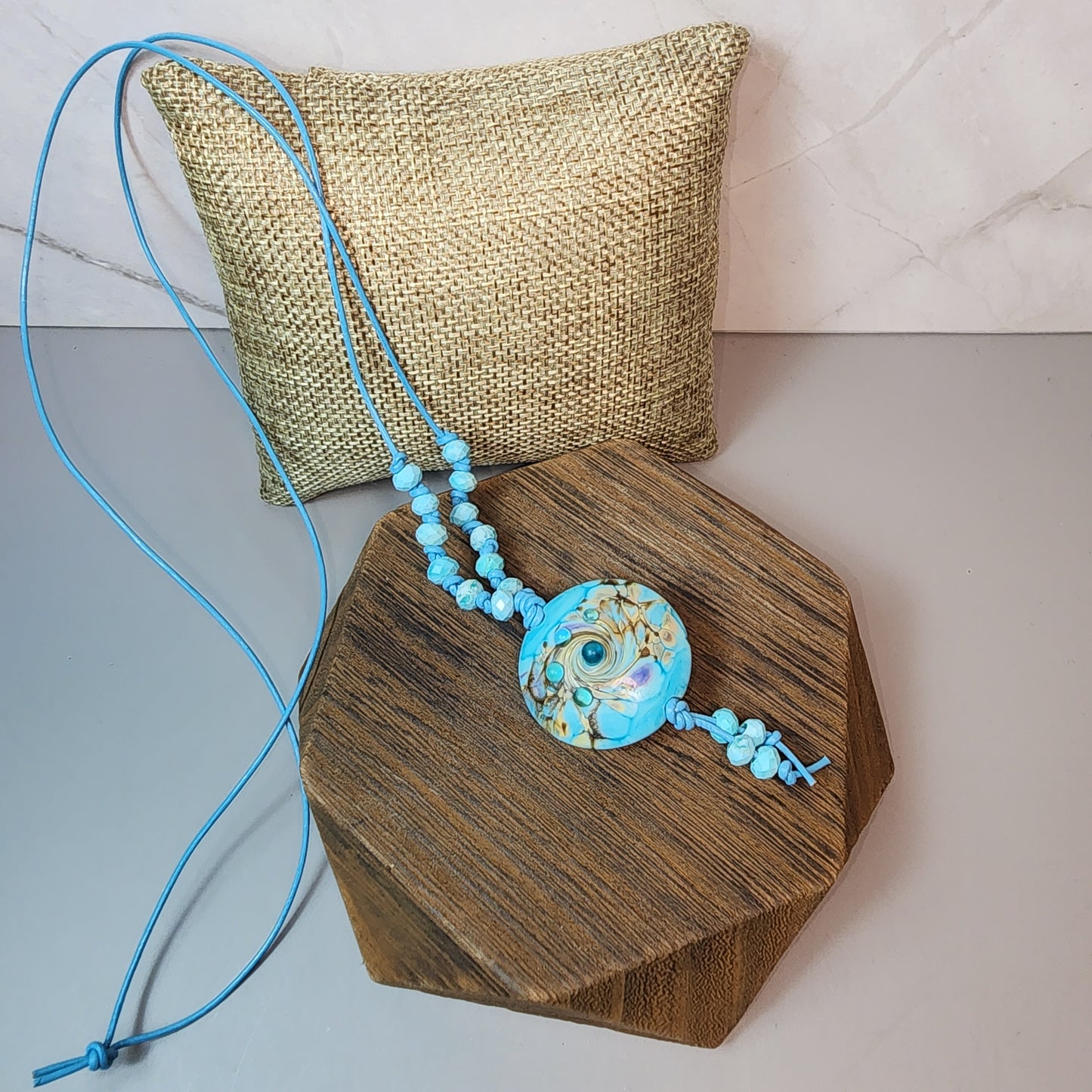 Turquoise Dreams Lampwork and Turquoise Magnesite Necklace