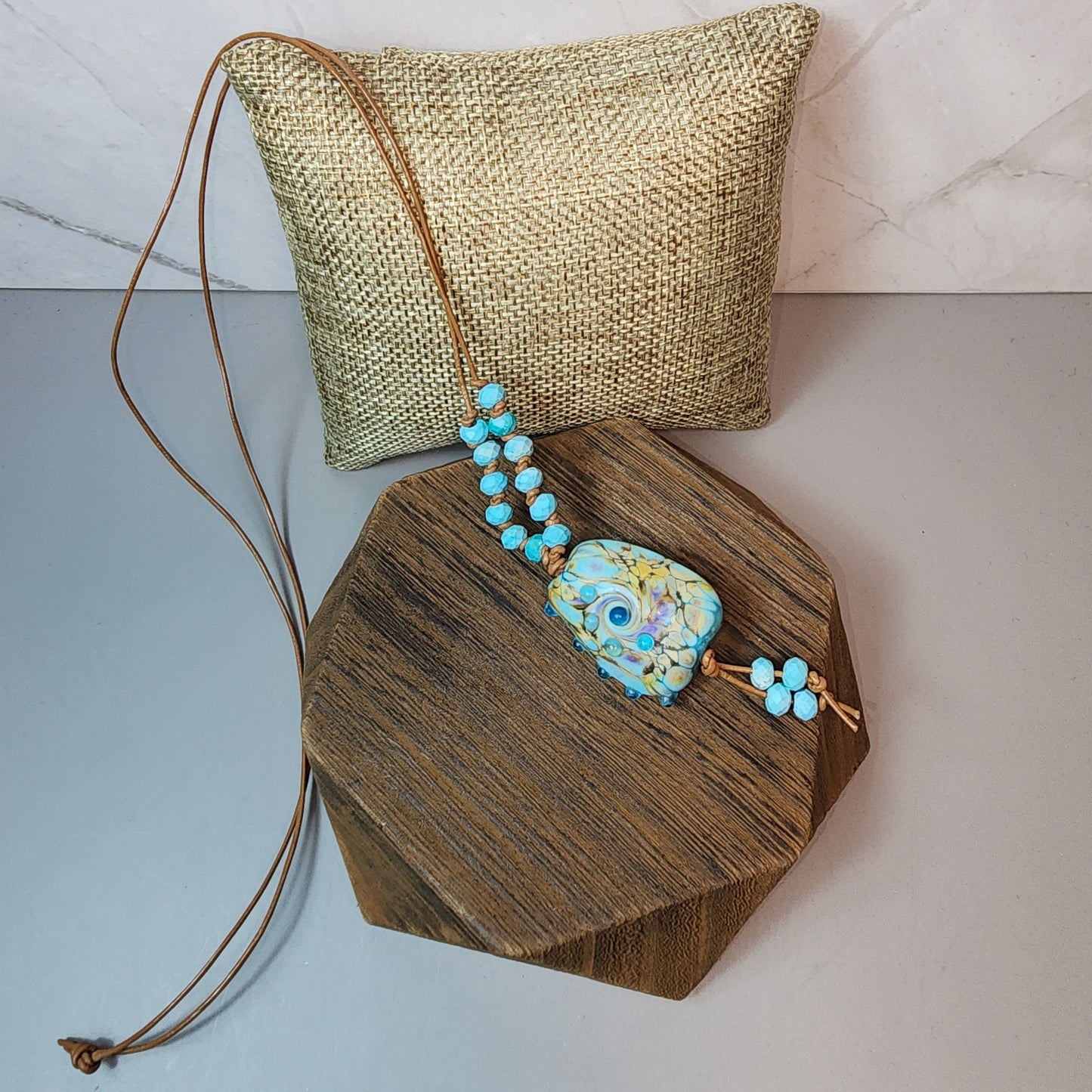 Turquoise Garden Lampwork And Magnesite Necklace